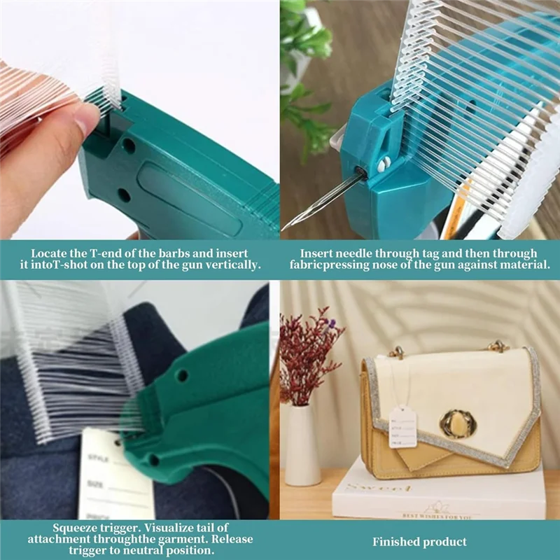 【Superdeals】مسدس علامات للملابس مع حافظة صلبة، 500 مشابك لاذعة بيضاء 2 بوصة، 6 إبر، مسدس علامات لإعادة القياسية