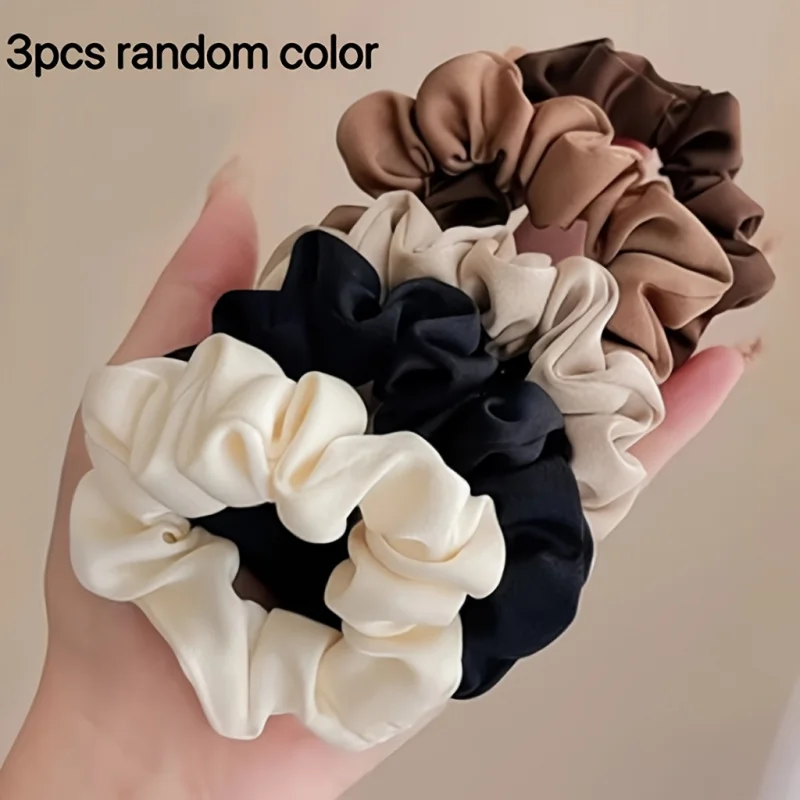 

3Pcs Vintage Silk Hair Ties, High Elasticity for Family Gatherings, Outdoor Events, Trips & More