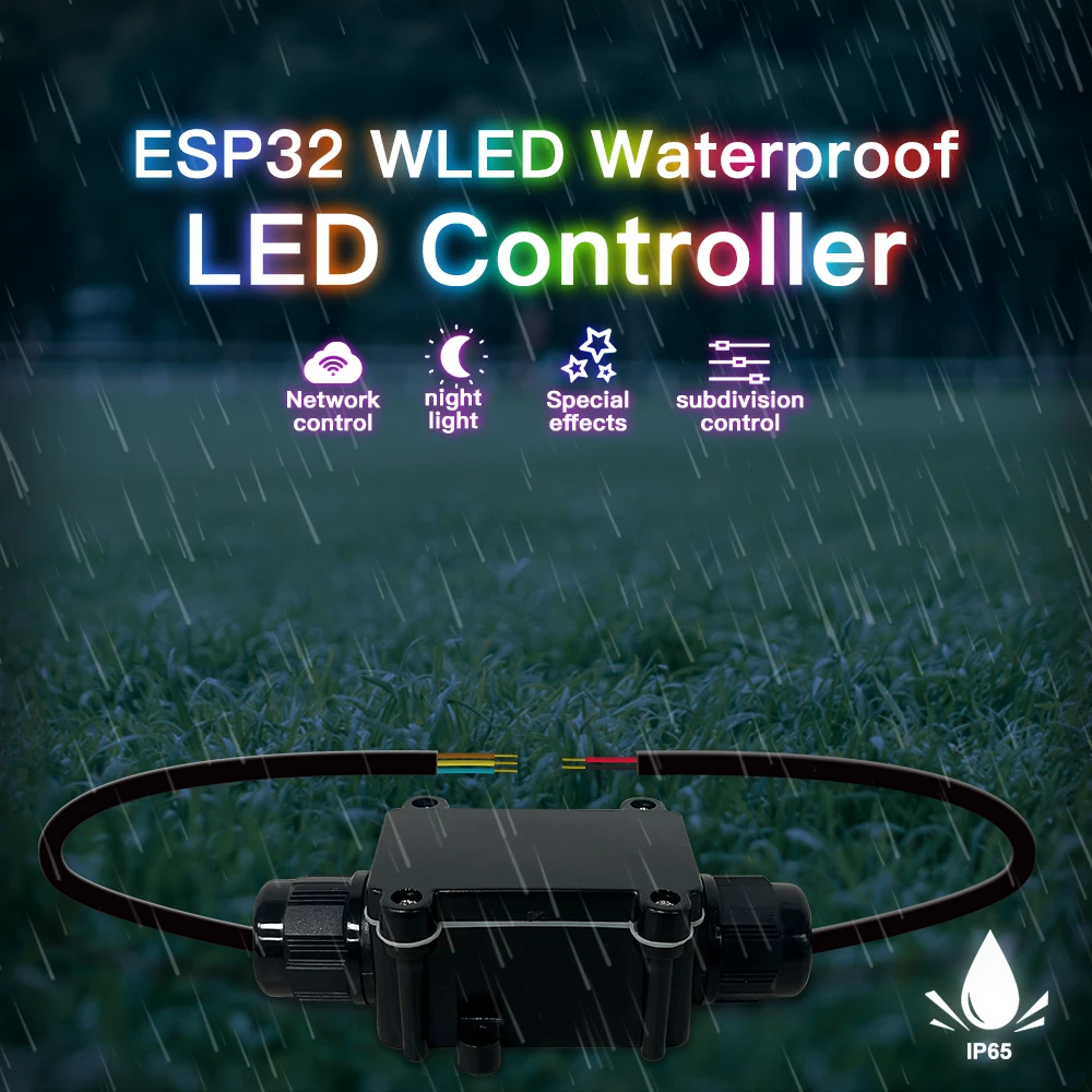 

GLEDOPTO ESP32 WLED LED Controller IP65 Waterproof Dynamic Lighting RGB IC DIY WiFi WS2811 WS2812 SK6812 TM1814 WS2813 WS2815