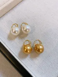 Huge AAAAA 10-11 mm Natural south sea genuine round loose pearl earring 925