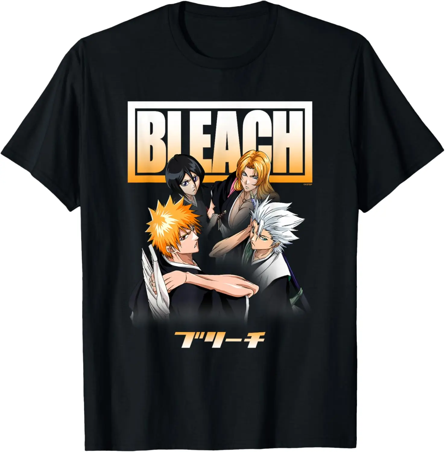 Bleach Cast and Ombre Logo Anime T-Shirt S-6XL