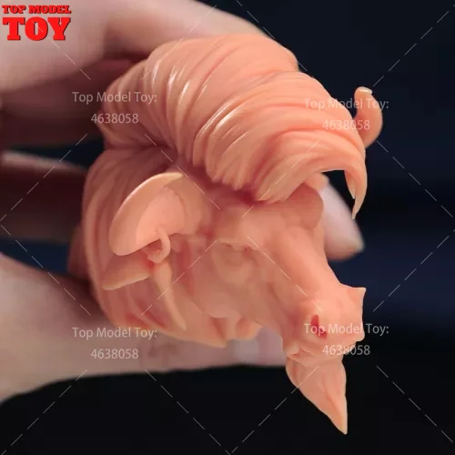 Unpainted 1/6 1/12 1/18 Bull Lion Tiger Animal Head Sculpt Monster Carving Model For 12'' Male Soldier Action Figure Body Dolls