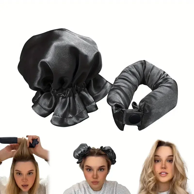 Satin Heatless Hair Curler with Drawstring Pouch Soft Foam No Heat Overnight Curling Tool for Lazy Natural Wavy Hairstyles