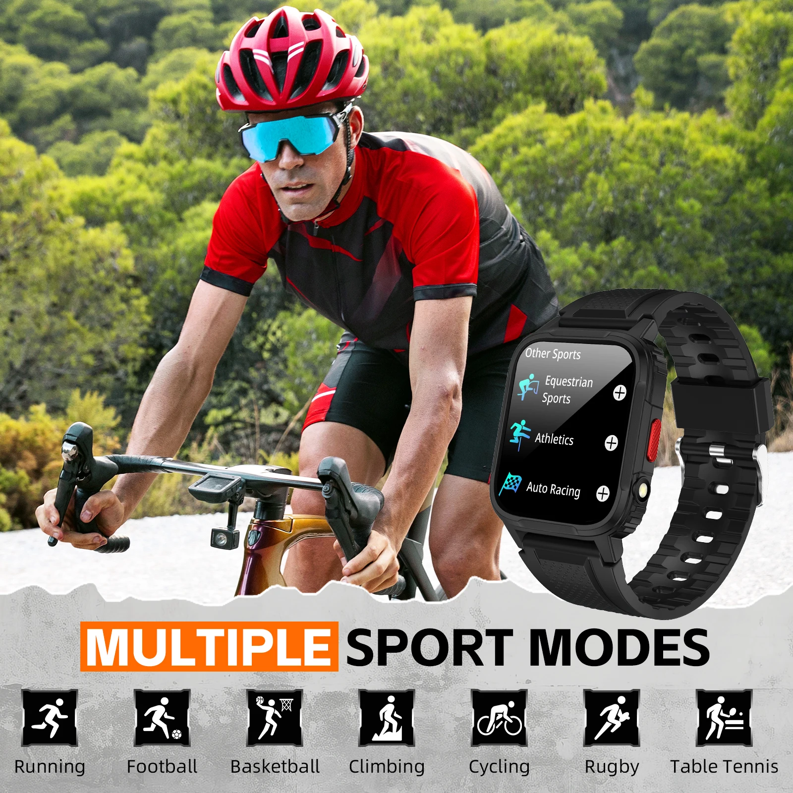 LaNikar Men\'s Smartwatch with Voice Assistant Health Smartwatch Equipped with Heart Rate/sleep Suitable for IPhone and Android