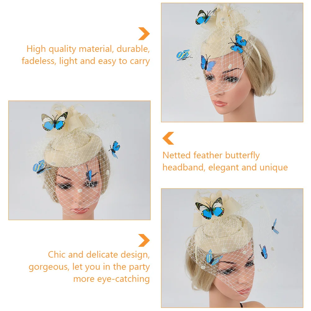 

1Pcs Mesh Yarn Headband for Women Wedding Party Hair Ornament Travel Photography Stage Performance Net Gauze Hair Hoops Chic