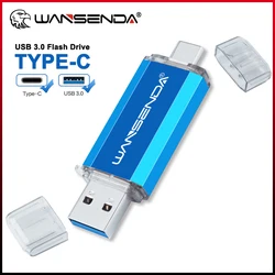 WANSENDA-unidad Flash USB tipo C, Pendrive de 32GB, 64/128/256/512GB, para Samsung Galaxy S10/S9/S8/S8 Plus/G6 LG/Google Pixel XL