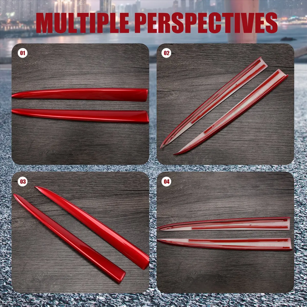 #59X Grill Cover Trim,Car Front Grille Grill Cover Trim for Mazda 2 Demio 2015-2017 Red (Red)
