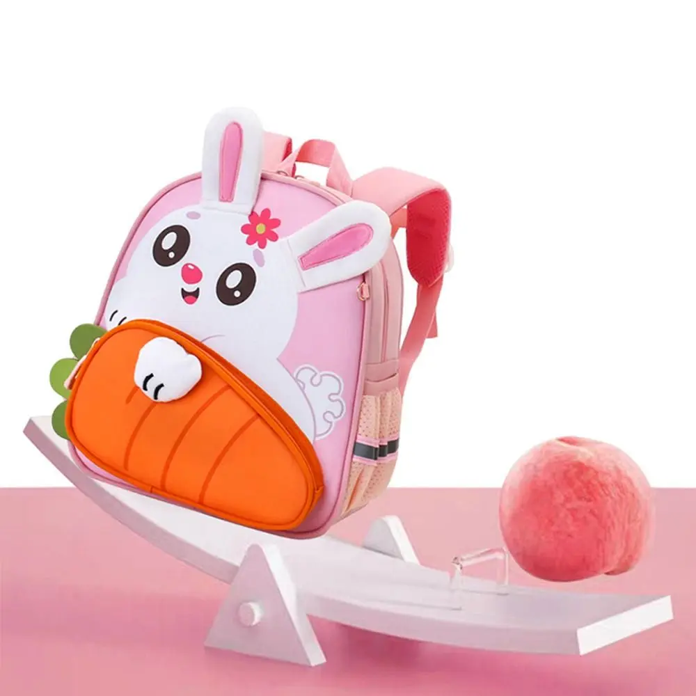 High Quality Cute Cartoon Backpack Large Capacity Portable Students Bag Convenient Rabbit Dinosaur Schoolbag for Kindergarten