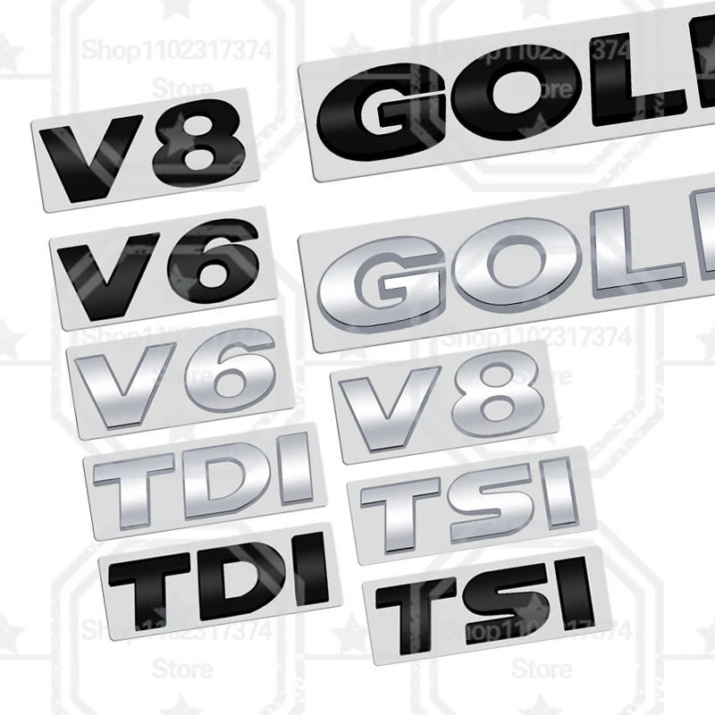 3D ABS Car Sticker For 3 4 5 6 7 R32 GTD MK6 MK5 MK7 TSI TDI V6 V8 Letter Emblem Rear Trunk Decoration Badge Auto Accessory