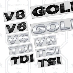 3D ABS Letter Car Sticker para Decoração Traseiro Tronco, Emblema, Acessório Automático, Emblema, 3, 4, 5, 6, 7, R32, GTD, MK6, MK5, MK7, TSI, TDI, V6, V8