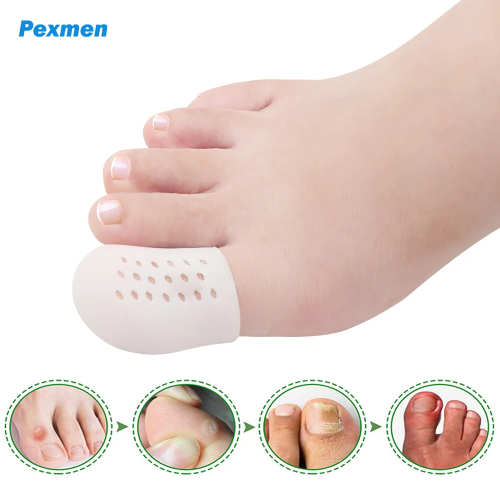Pexmen 2/4/10 Piezas Protectores de Gel para Dedos Grandes del Pie, Cubiertas Suaves para Dedos, para Callos, Verrugas, Dolor de Uñas Encarnadas