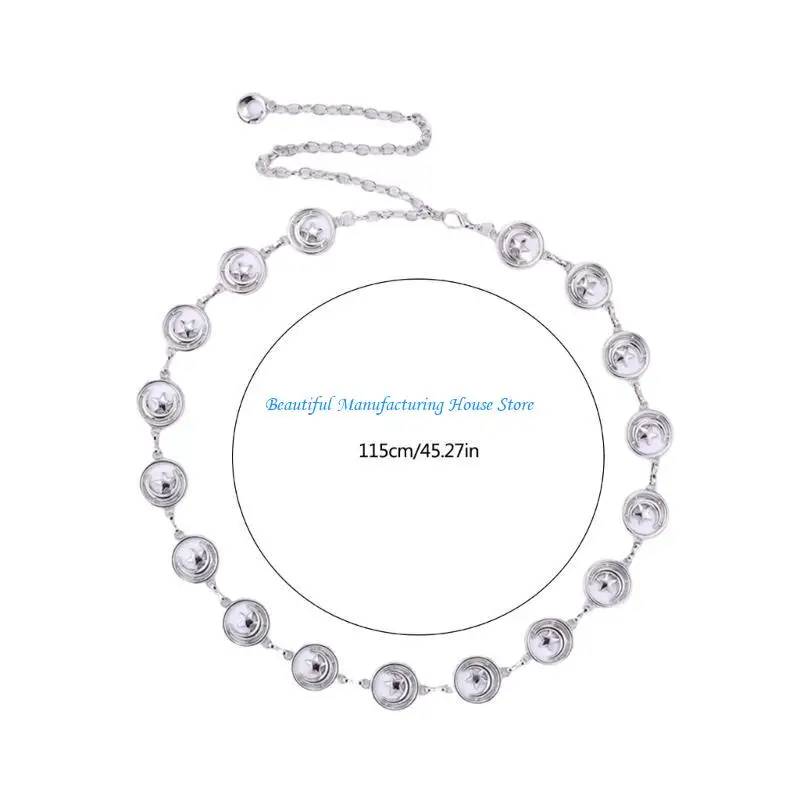 E56A فستان سلسلة حزام القمر ستار الخصر سلسلة تنورة حزام على شكل سلسلة الخصر مجوهرات