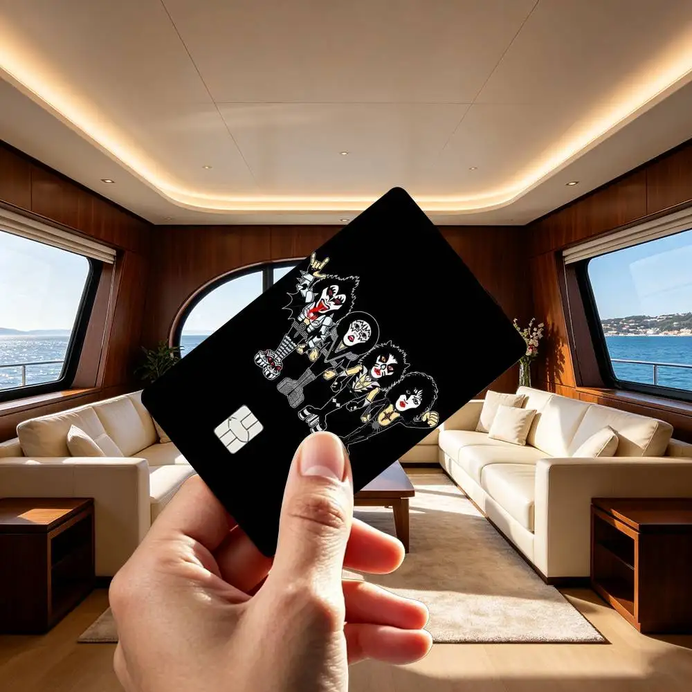The KISS Rock B-band Credit Card HD Stickers Game Card Decal Small Chip Waterproof Sticker Gift view 4