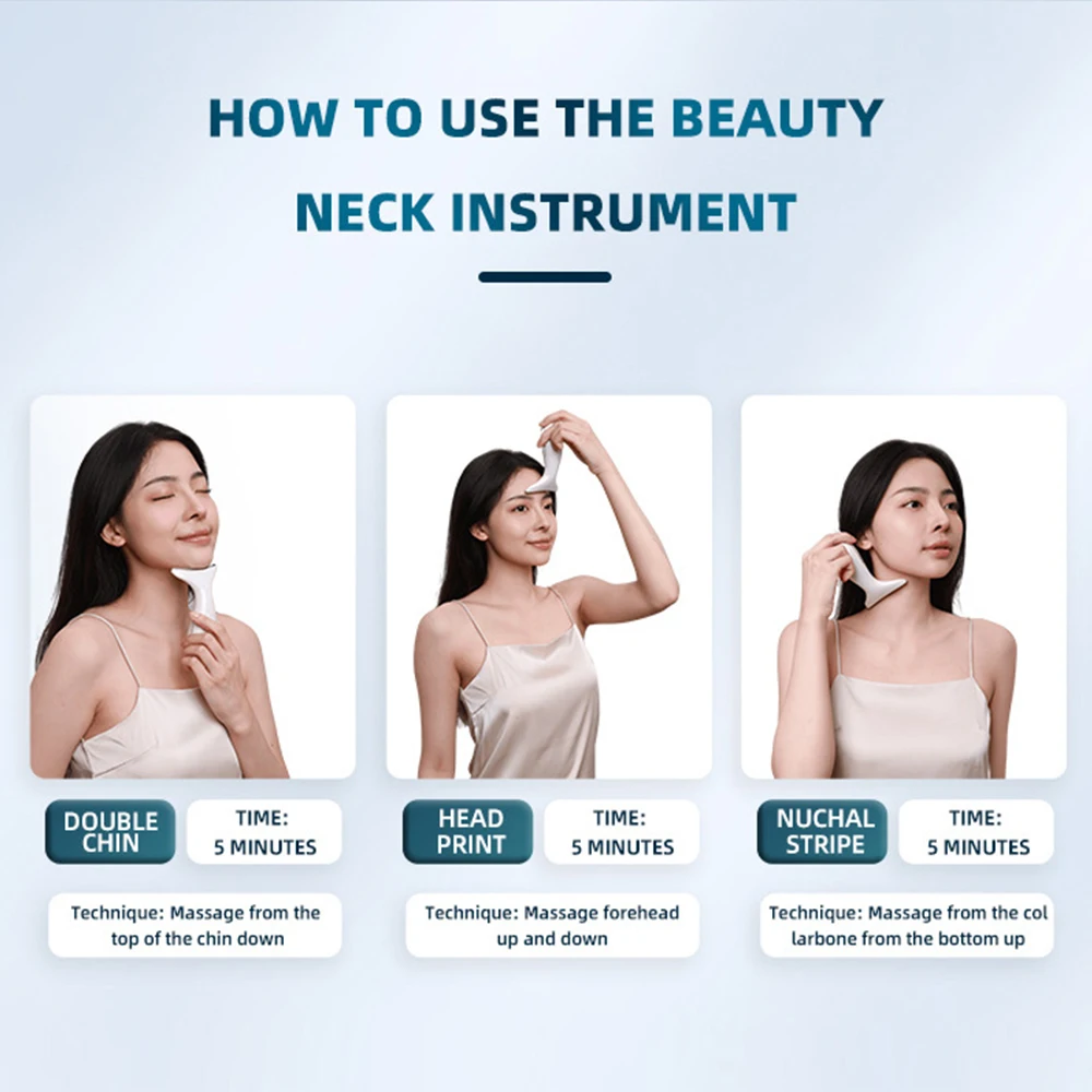 Neck Beauty Device EMS Face Lifting Massager Double Chin Remover LED Photon Anti Wrinkle Skin Tightening Facial Massage