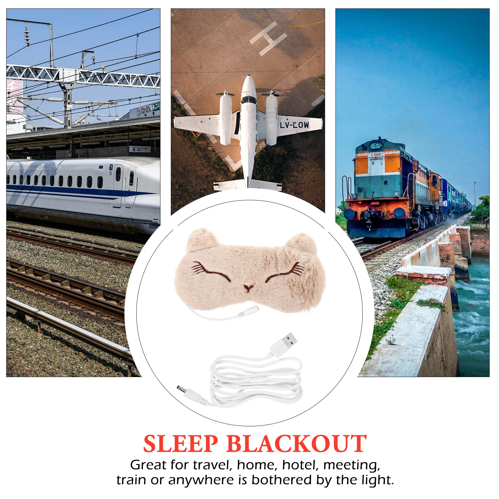 

1Set 3D Eyeshade Heated USB Sleep Eye Mask Magnetic Cloth Improves Eye Fatigue Lightweight Patch for Travel