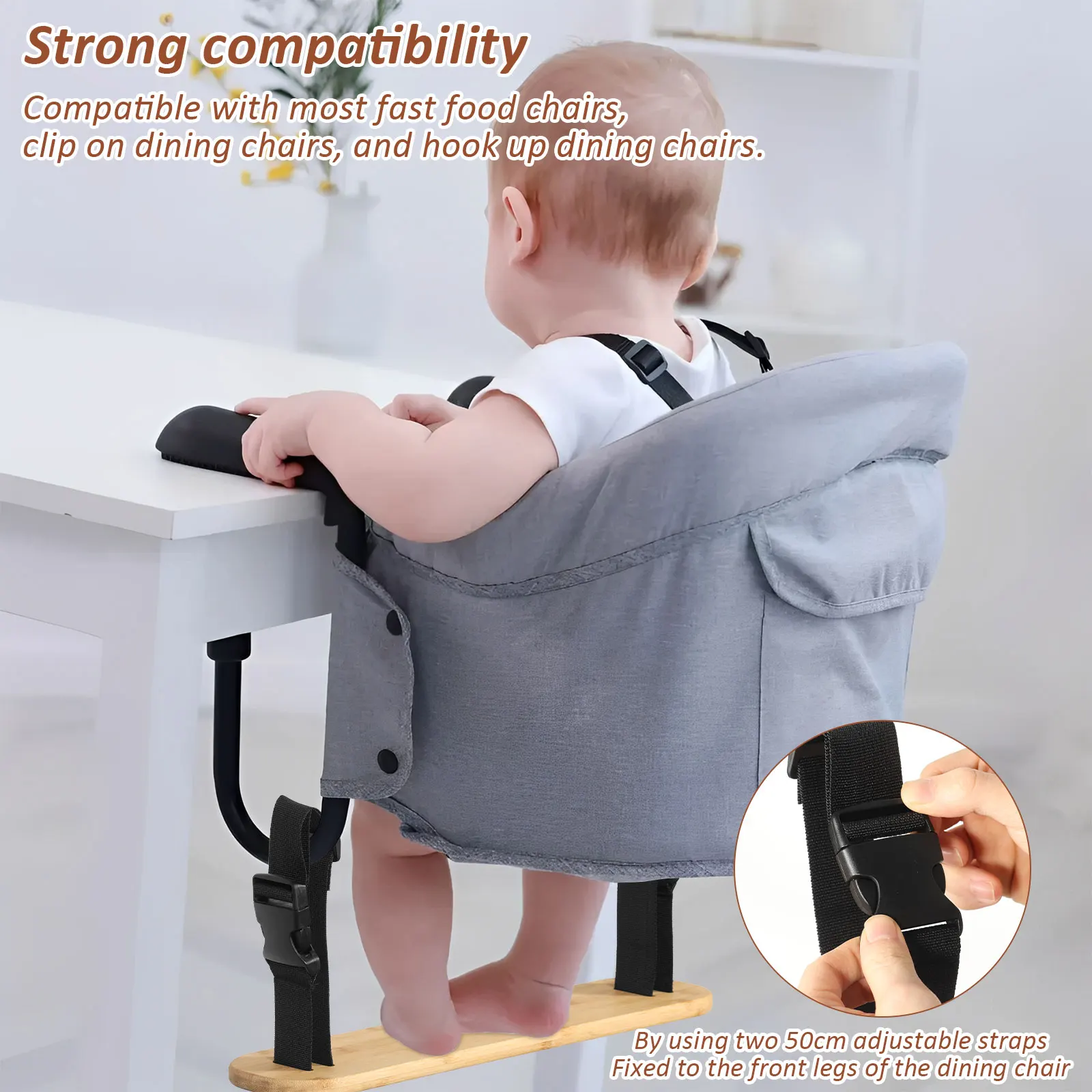 1/2Pcs Bamboo Baby Footrest Wooden Adjustable Footrest Compatible with Fast Table Chair Highchair Accessories Kids Babies Stuff