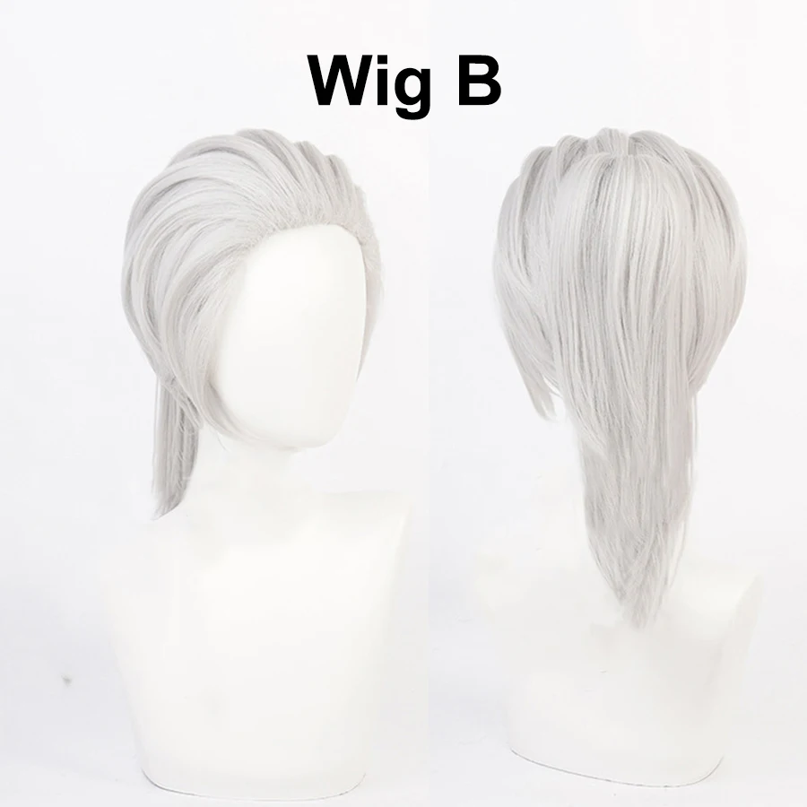 Demon Slayer Uzui Tengen Cosplay Wig Kimetsu no Yaiba Anime Cosplay Uzui Tengen Silver Hair Halloween Party Role Play Wigs