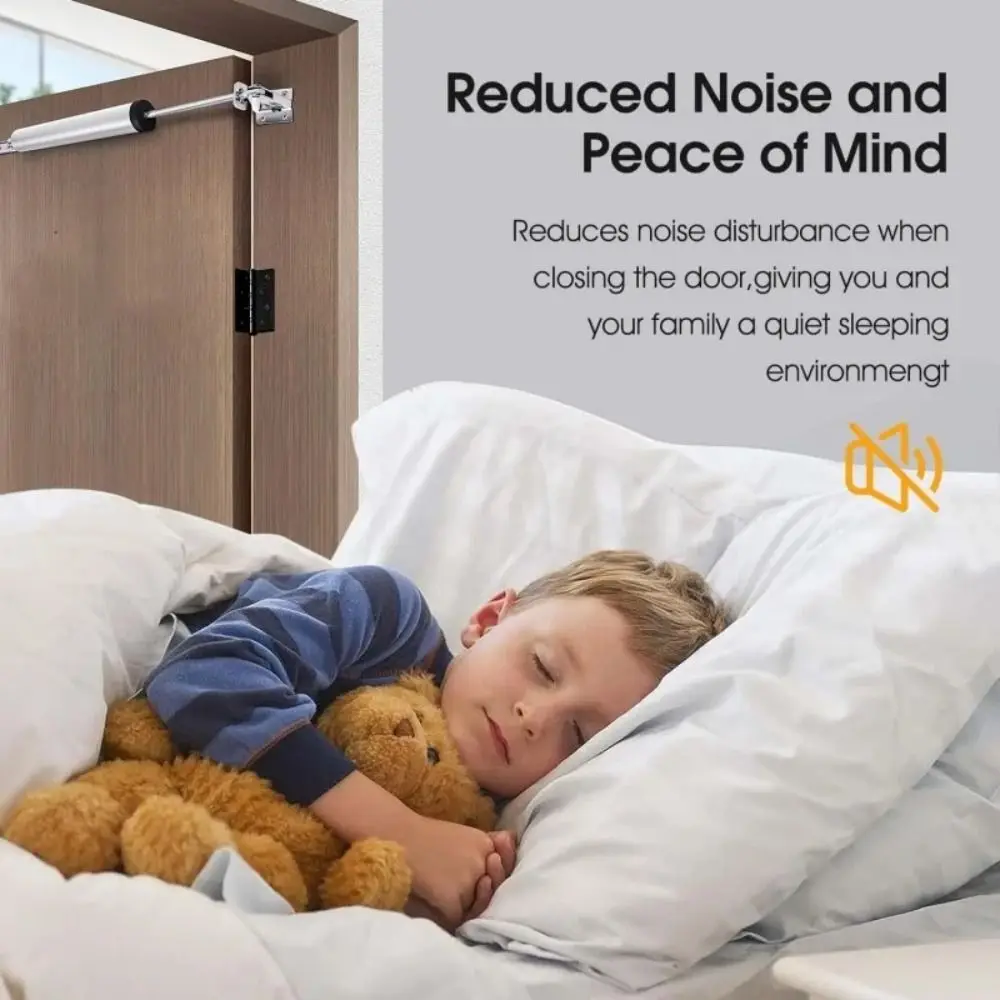 

Бесшумный пневматический доводчик дверей с защитой от защемления, регулируемой скоростью закрывания, пружинным механизмом возврата, прочный, с автоматическим отскоком