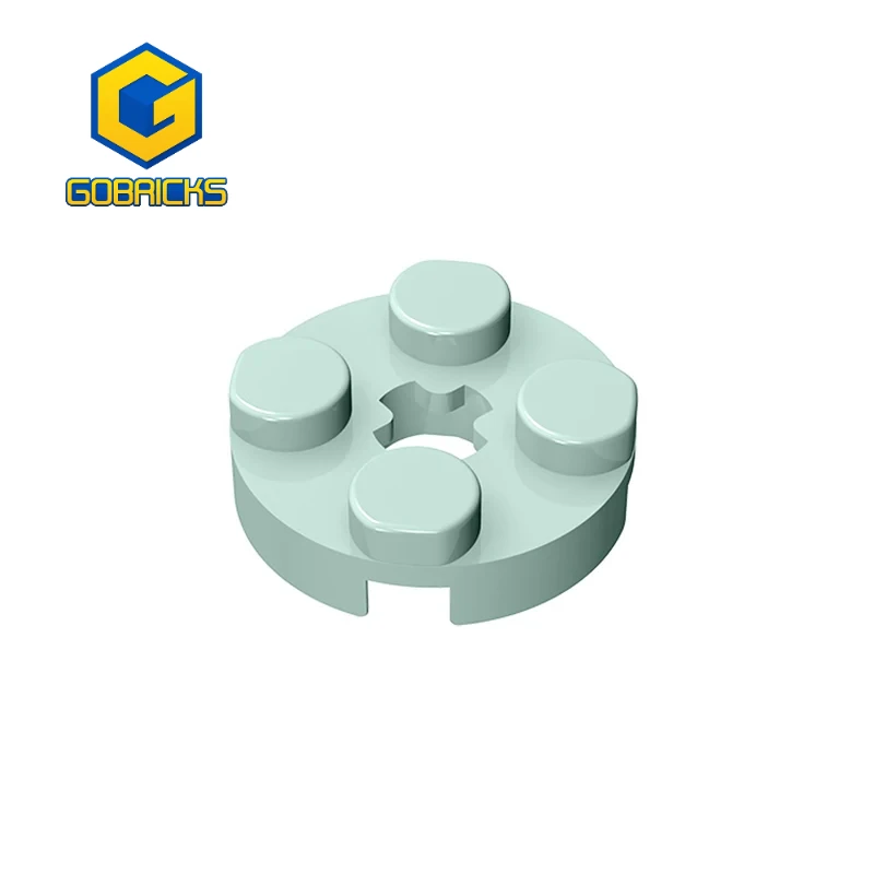 Gobricks GDS-609 1PCS Round Board With Cross Shaft Hole 2X2 Bricks Compatible With Children's DIY Building Blocks Technical