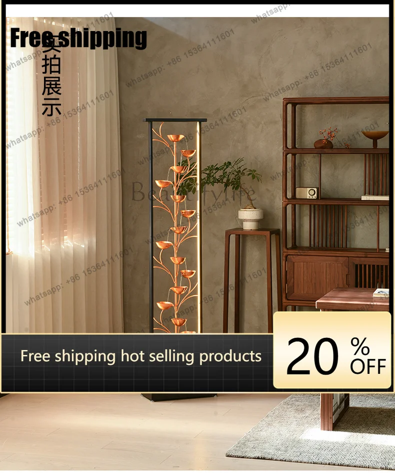 LJYmodern simple flowing water circulating water ornament floor-to-ceiling lucky living room decorative water feature