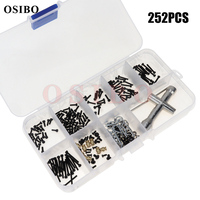 252PCS/set Screws Pins Repair Tools Kit Cross socket wrench with Storage Box for 1/24 Axial SCX24 RC Crawler Car Repair Parts