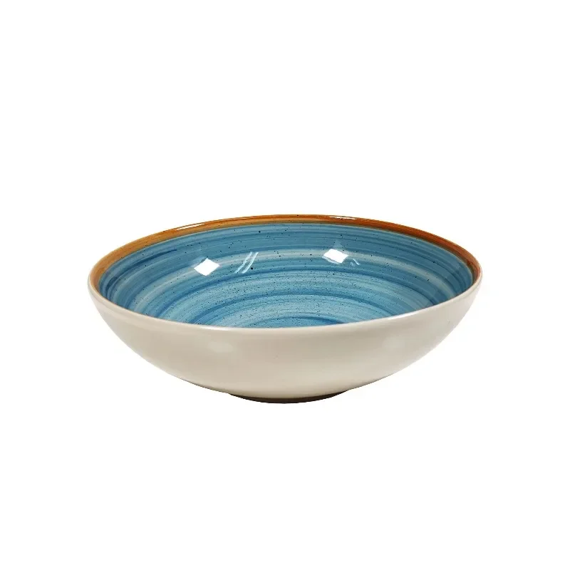 مجموعة أدوات مائدة فاخرة من السيراميك مكونة من 16 قطعة لخدمة تناول الطعام المنزلية تتضمن أطباق العشاء وأطباق السلطة وأطباق الحساء والمزيد