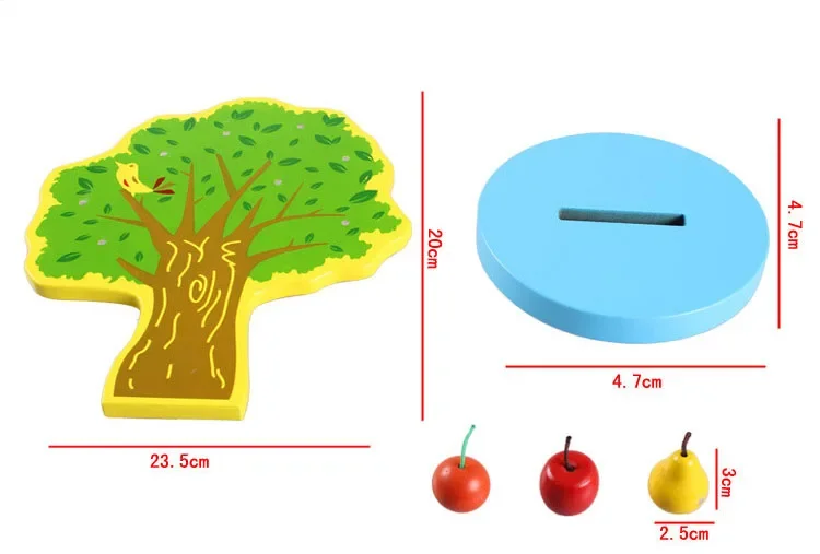 Nuovi giocattoli educativi in legno Montessori Giocattoli magnetici per albero di pera e mela Regali per bambini