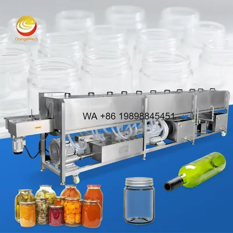 Wmwmnu for Stainless Steel Continuous Glass Jar Wash Sterilization Automatic Milk Can Bottle Cleaning Line