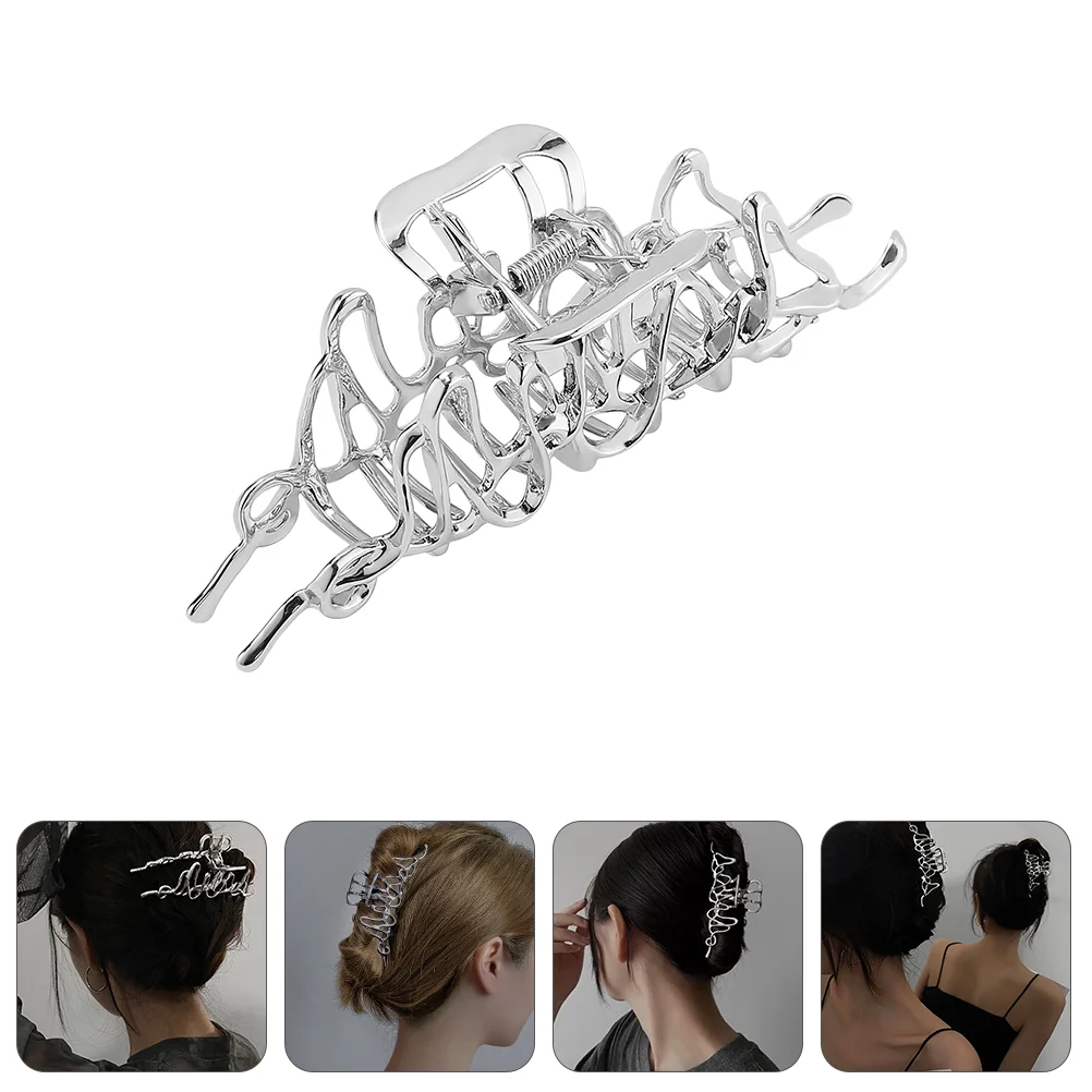 

Hair Clips for Women Irregular Hairpin Styling Clamp Liquid Jaw Miss Silver Accessories