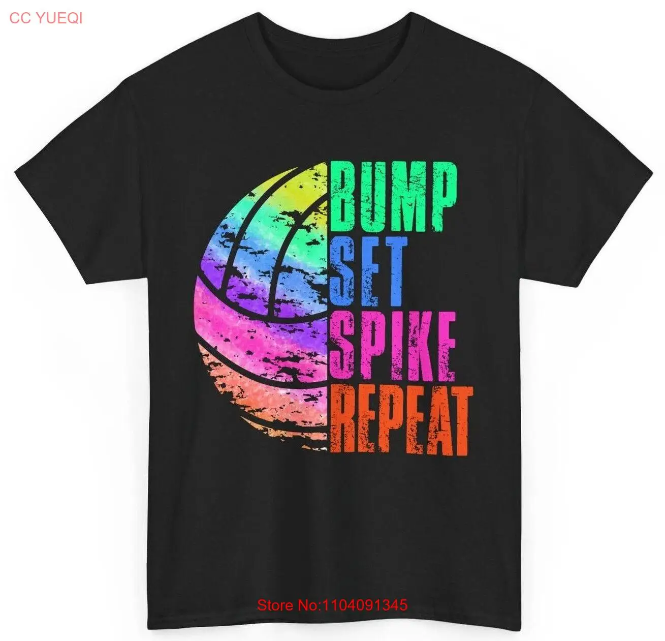 Volleyball Shirt, Bump Set Spike Repeat Shirt, Volleyball Colorful T-shirt