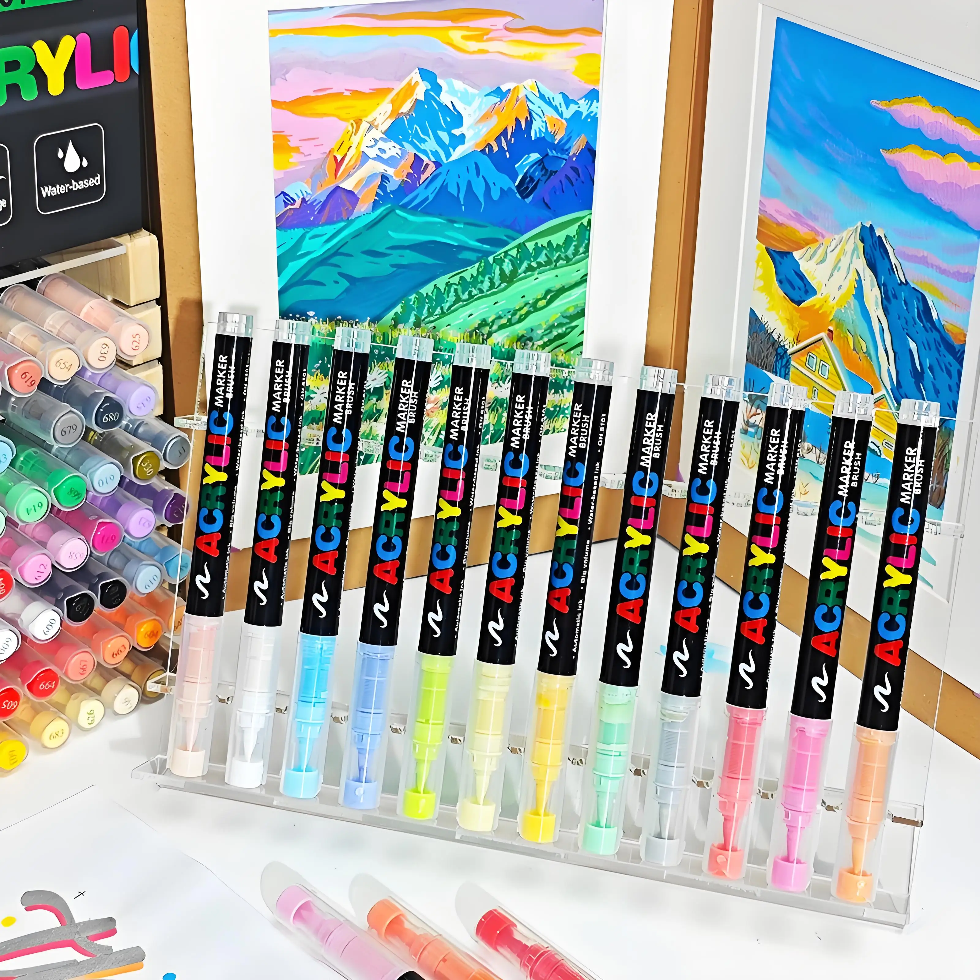 Acrylic Marker Pens – Soft Tip for DIY Art, Graffiti, Hand Painting, Ideal for Students & Artists