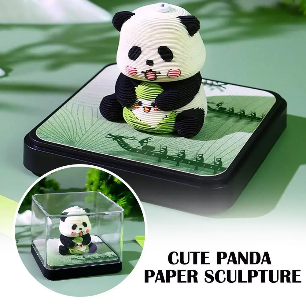 

Подарочный набор для фестиваля лодки-дракона, вырезанные из бумаги украшения в виде панды, 3D-наклейки, креативные канцелярские принадлежности в китайском культурном стиле