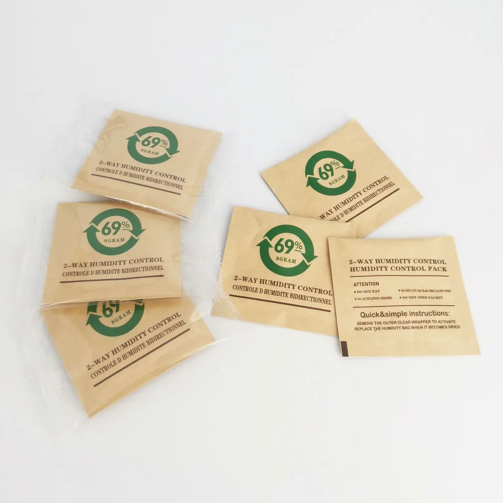 Factory Direct size 8g RH 62% 69% herb cigar hydration 2 way humidity control packs