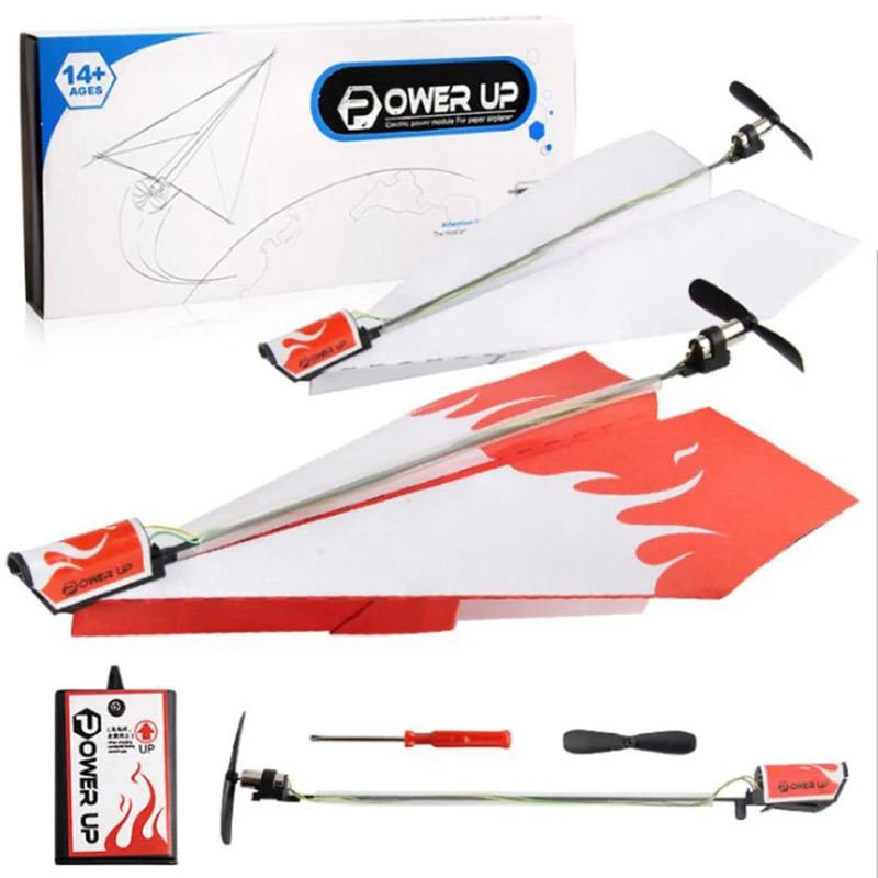 Aereo Rc Pieghevole Modello di carta Motore fai da te Potenza Rc Aereo Giocattolo per bambini Modello di aereo