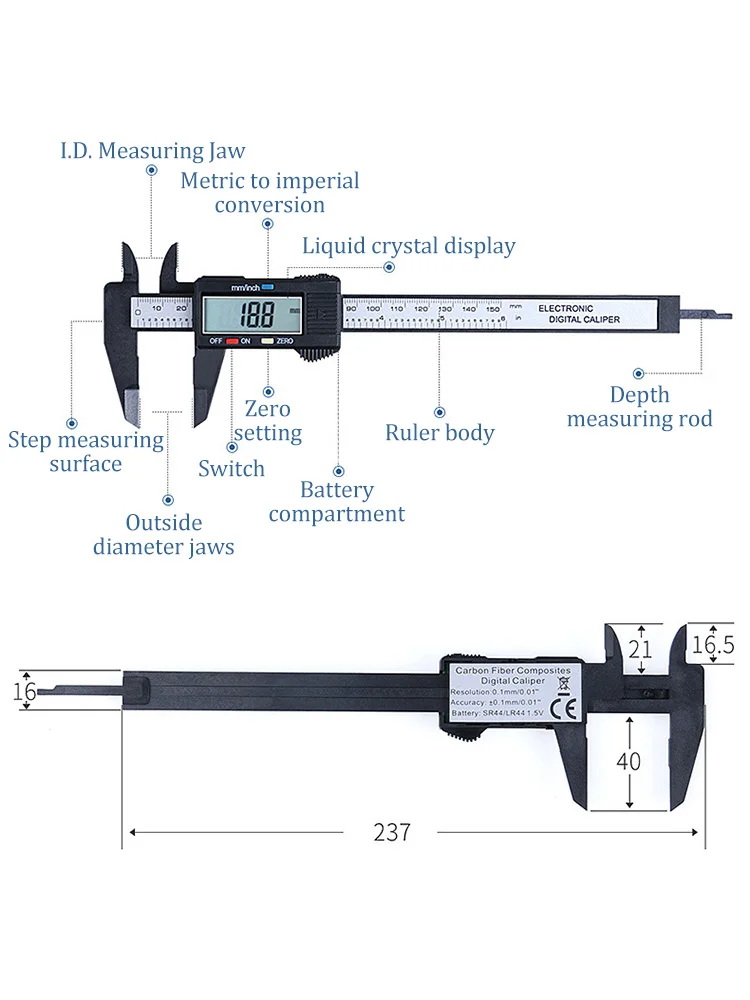 Hardened Digital Caliper Electronic Vernier Caliper Micrometer Measuring Tools