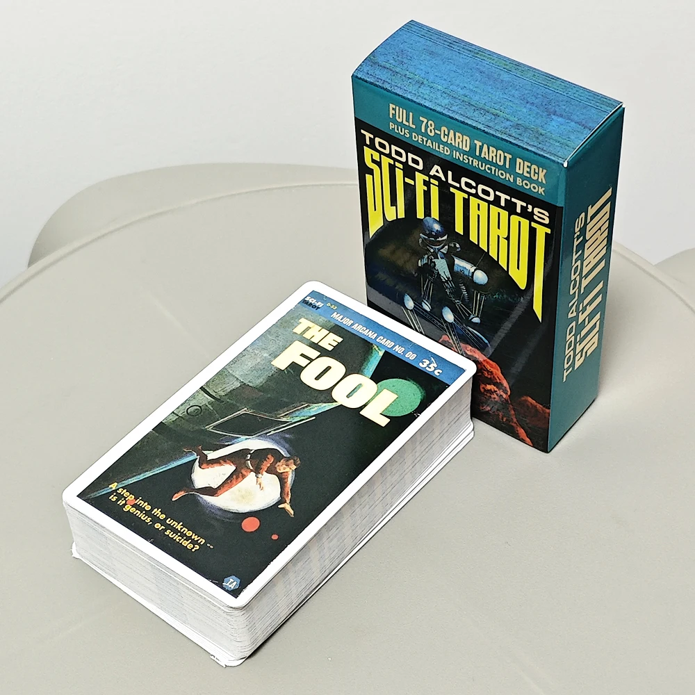 Cartas de tarô com 78 peças baseadas no sistema Rider Waite Tarô de ficção científica de Todd Alcott, baralho de tarô com tema de ficção científica, 10,3 * 6 cm