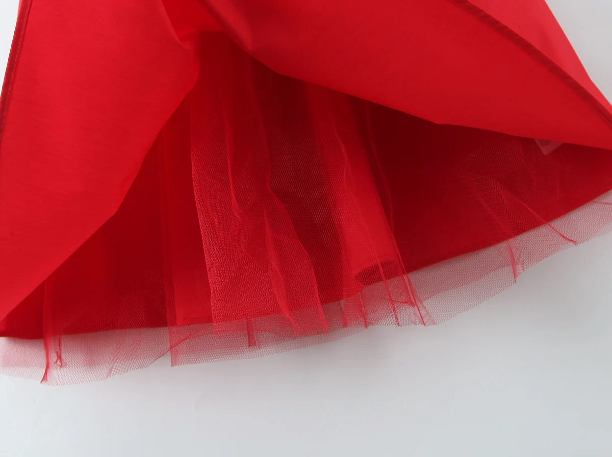 섹시한 레드 타이 보우 홀터 슬래시 칼라 슬링 드레스 여성용 로우 웨이스트 A라인 플리츠 스윙 롱 백리스 메쉬 안감 파티 드레스