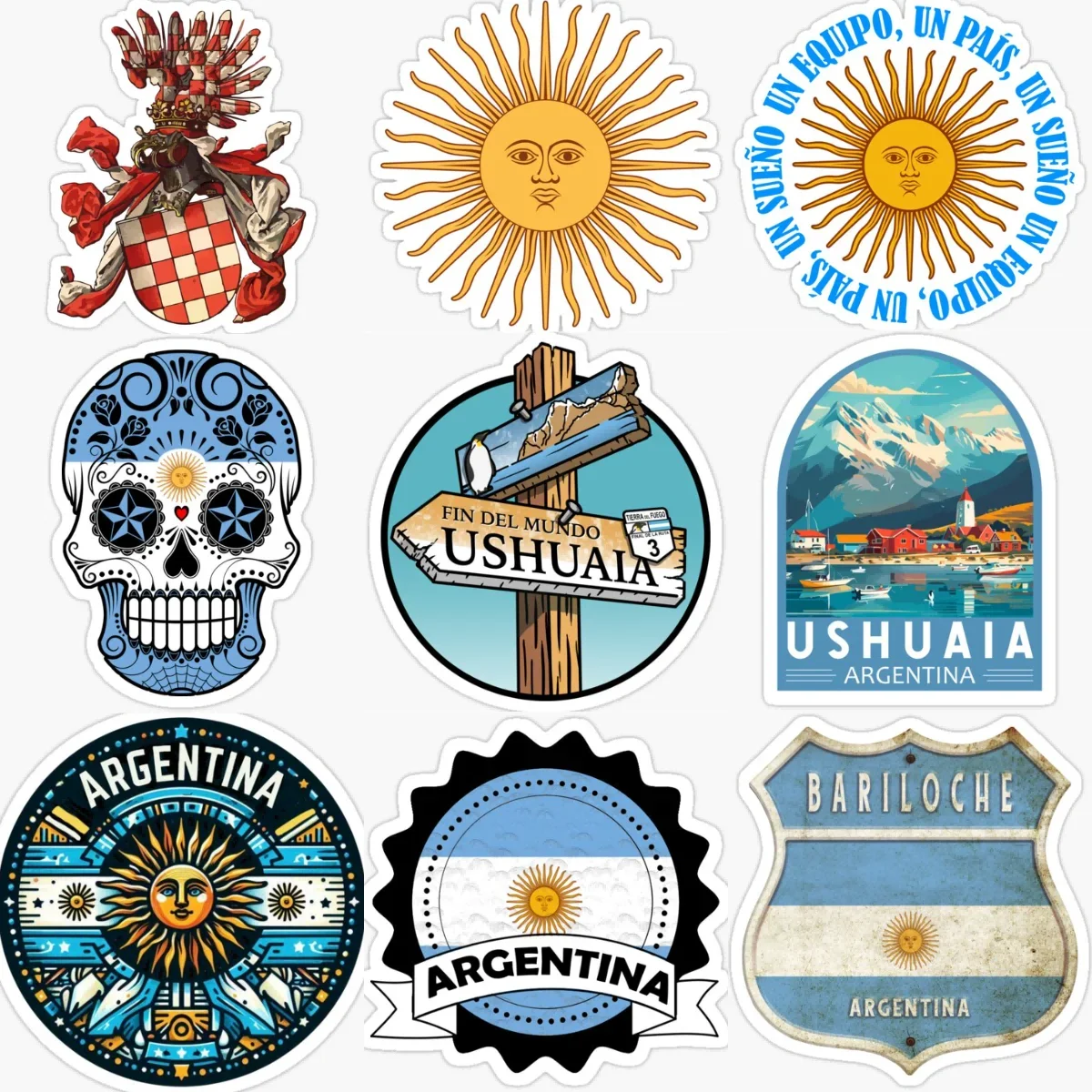 Argentina Flag Map Emblem Creative Stickers for Car Truck Motorcycle Bicycle Helmet Wall Window Fridge Decoration Accessories