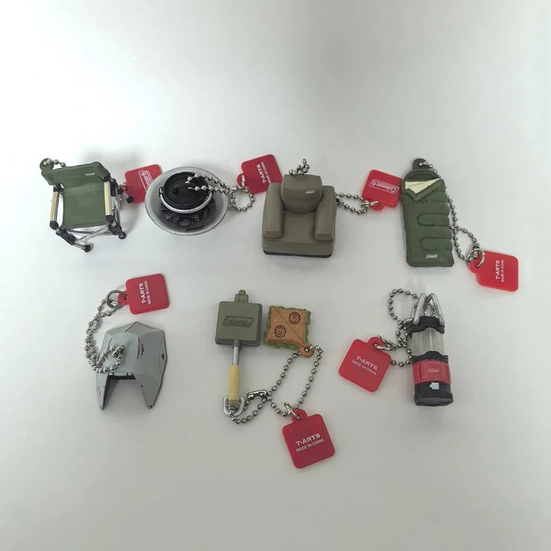 Original Miniature Realistic Camping Equipment Tent Sleeping Bag Sofa Baking Tray Folding Chair Figure Model Pendant Toy Gift