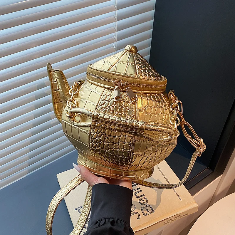 2025 겨울 신상 티포트 가방, 독특한 티포트 크로스바디 백, 여성 코스프레용 독특하고 귀여운 숄더 핸드백