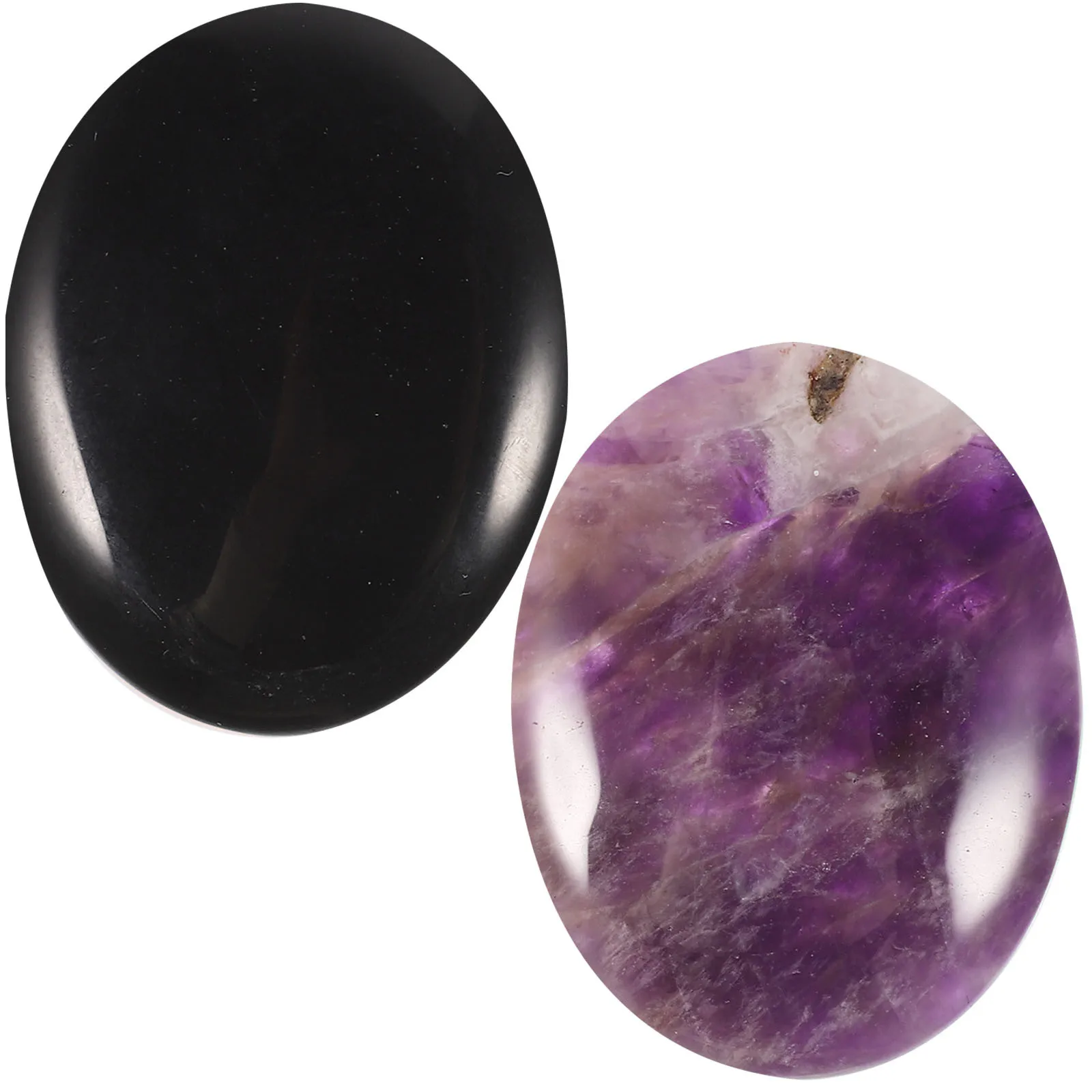 

2Pcs Oval Shape Crystal Stone Craft Exquisite Desktop Decor for Home Office Bedroom Party Interior Design Portable Adornment