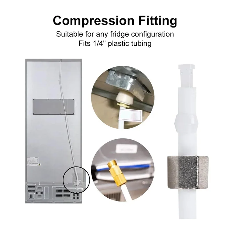 ABSE-Refrigerator Water Line Kit Connection And Compression Ice Maker Installation Kit,OD Tubing With Quick Connect