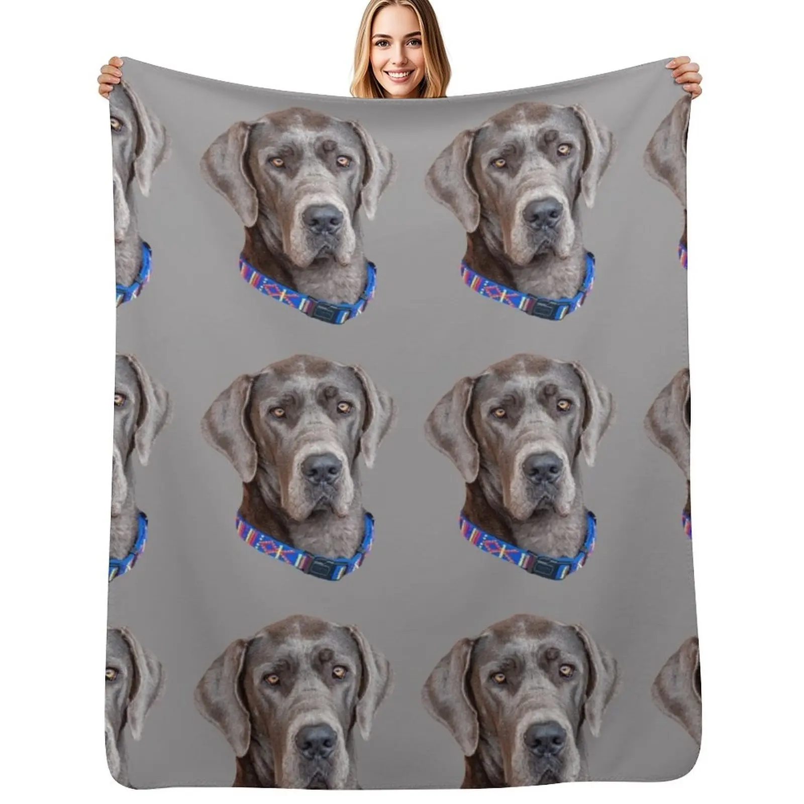 

Blue Great Dane Throw Blanket Elegant Warm Throw Blanket for Hotel Home