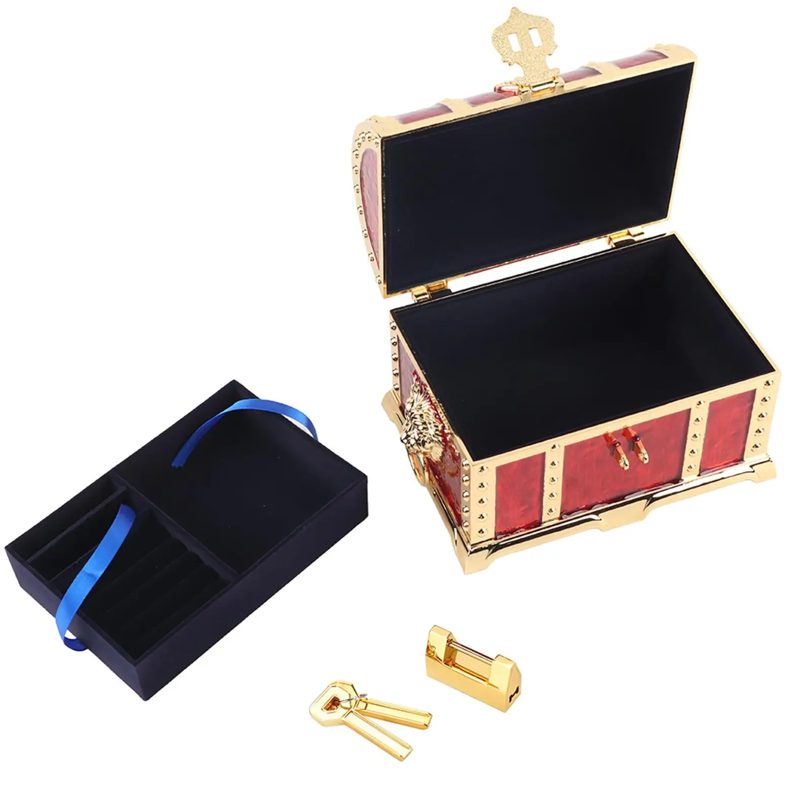 Vintage Jewelry Storage Box Organizer for Rings & Necklaces - Elegant Wedding Decor Case