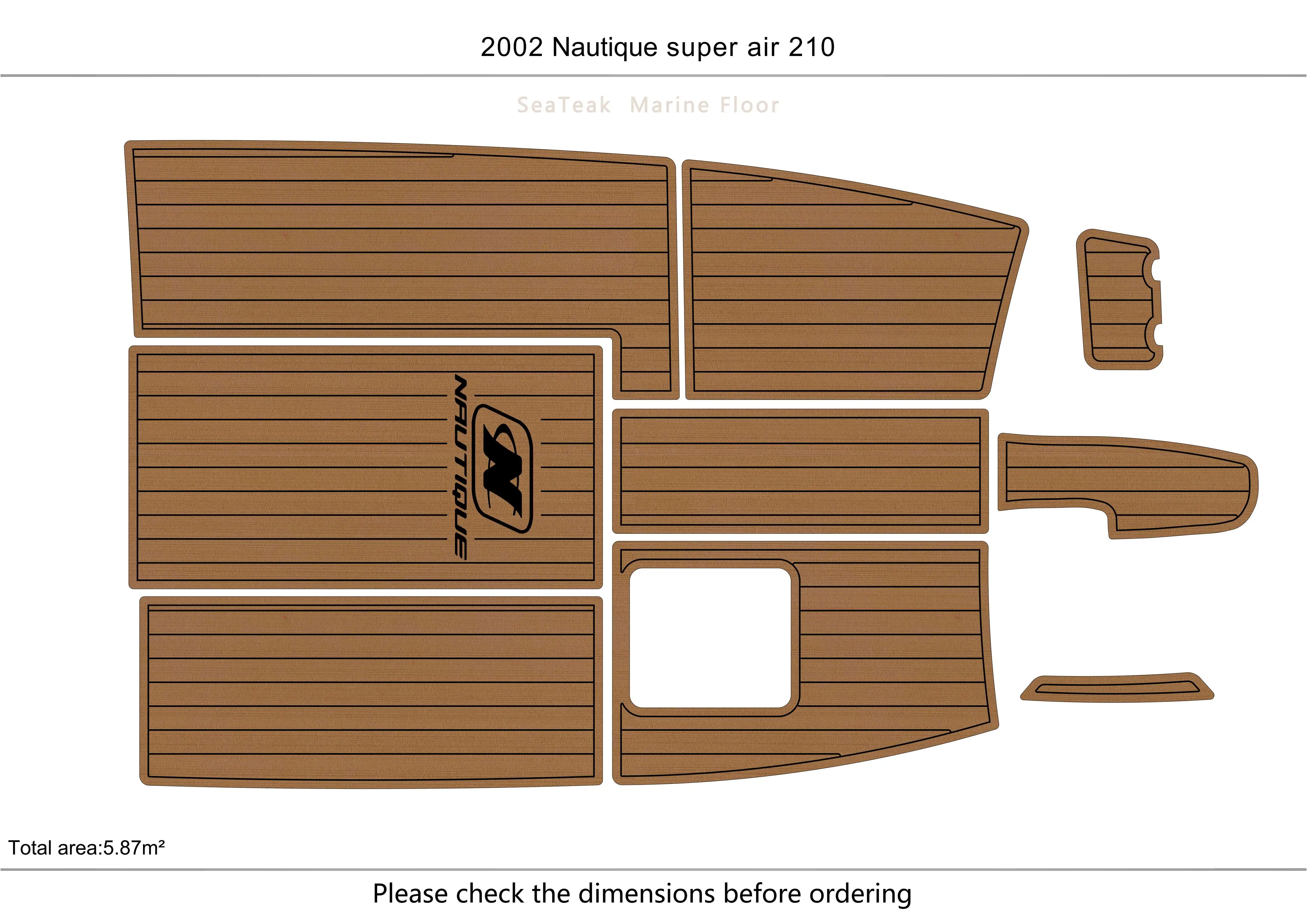 

2002 Nautique Super Air 210 Cockpit Swimming platform1/4" 6mm EVA fAUX Water Ski Yacht Fishing Boat Non-slip mat floor