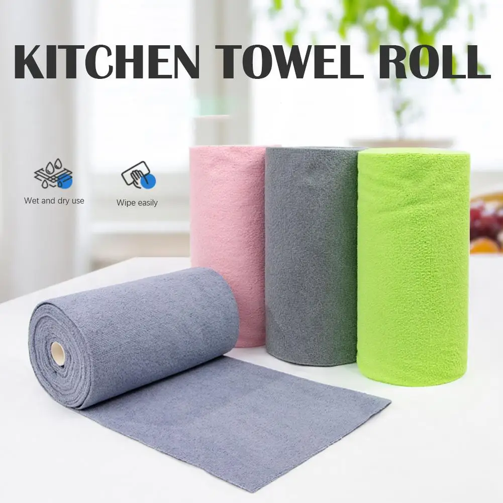 Reusable Cleaning Cloth Household Whole House Cleaning Towel Roll Multifunctional Absorbent Dishwashing Towel