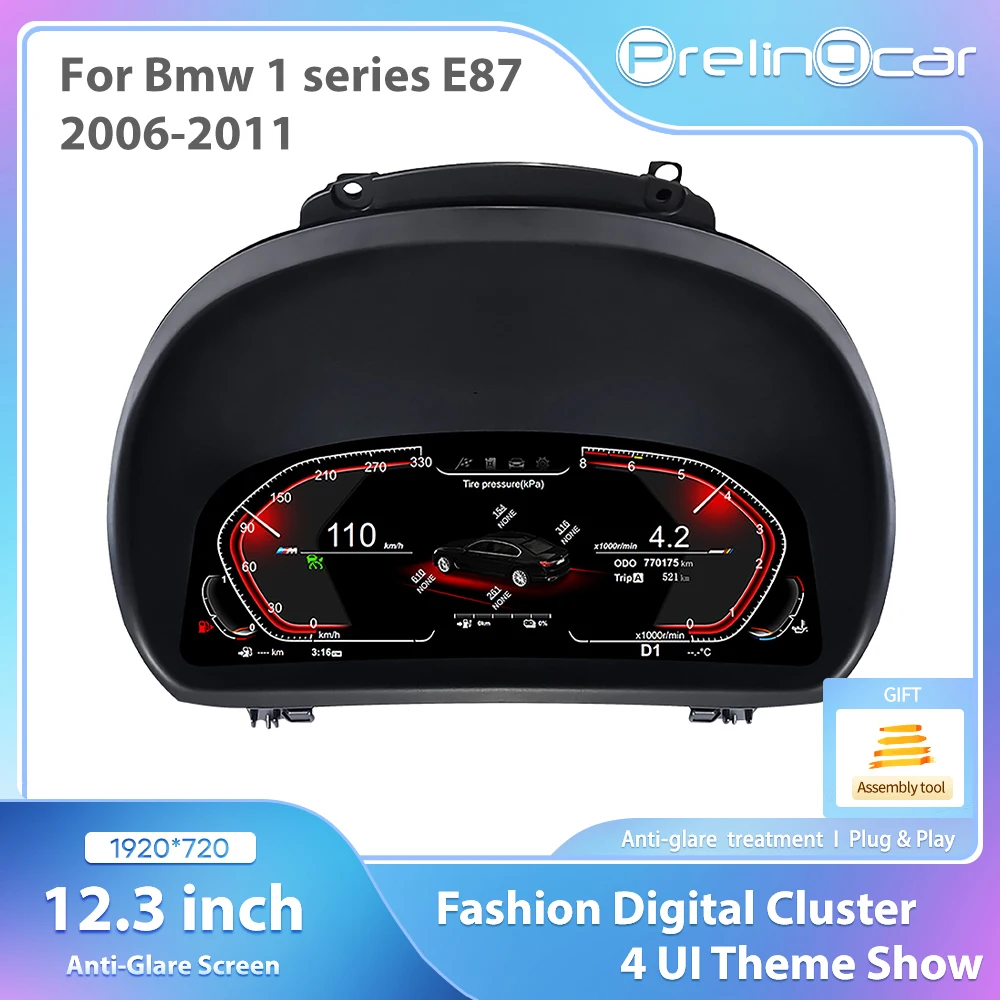 Auto Lcd Dashboard Paneel  For BMW 1 Series 120i E81 E82 E87 E88 2006 - 2011 Digitale Cluster Instrument Display Snelheidsmeter