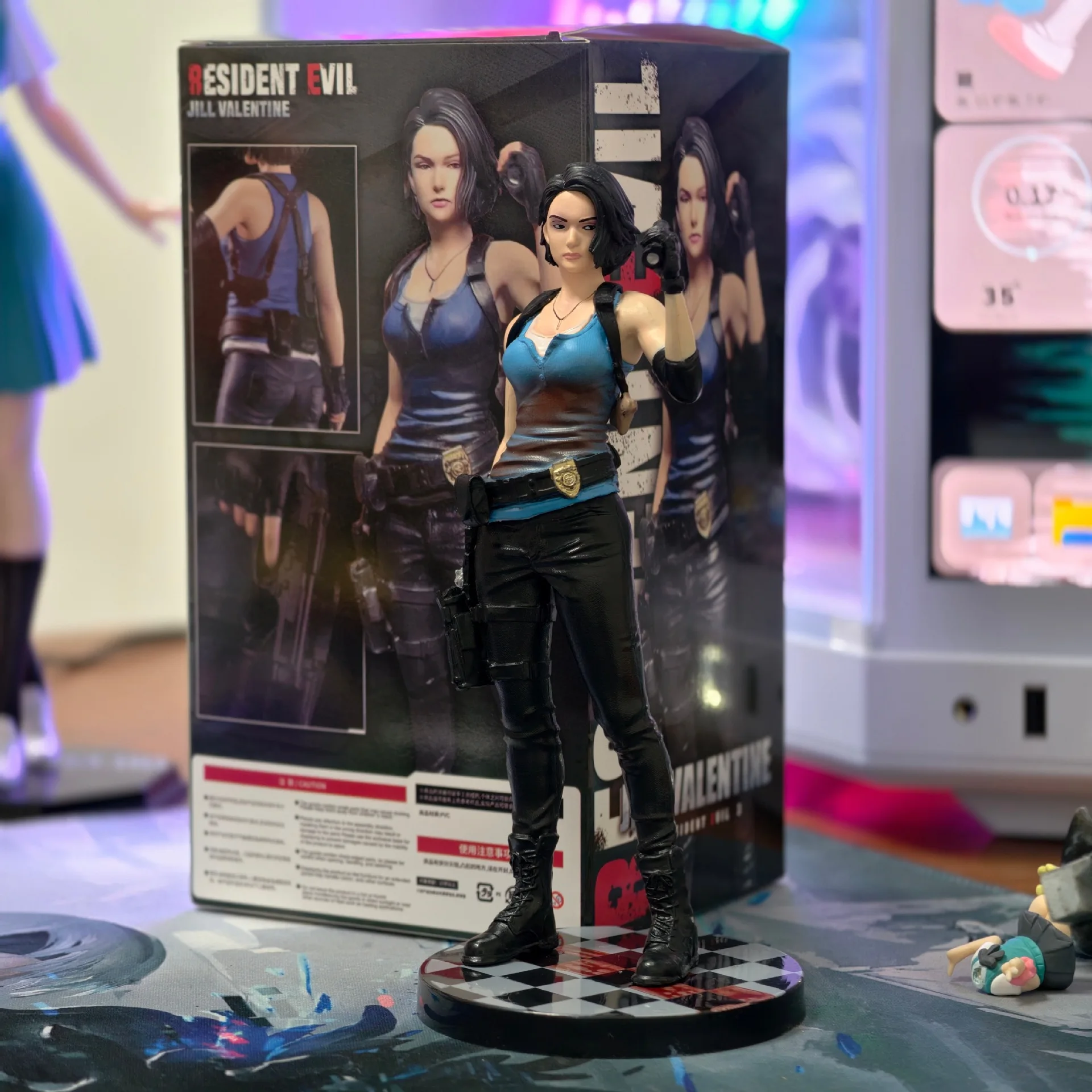 Figurine Jill Valentine 18CM, figurines Leon S Kennedy, figurine d'anime, modèle de collection, statue, décoration de bureau, jouets, poupées, cadeaux