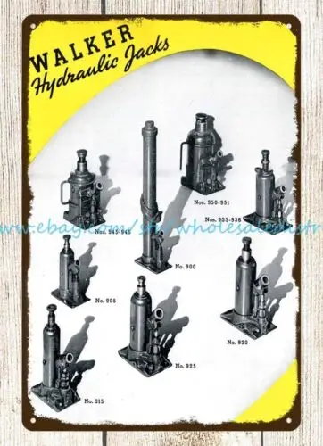 metal camping signs 1937 Walker Lifting Equipment hydraulic jacks metal tin sign