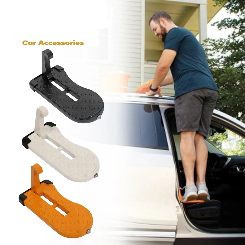 Universal Foldable Auxiliary Pedal Roof Pedal Foldable Car Vehicle Folding Stepping Ladder Foot Pegs Easy Access Car Accessories